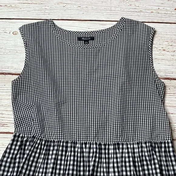 Madewell Tie Back Cotton Gingham Dress Sz S - Picture 9 of 16